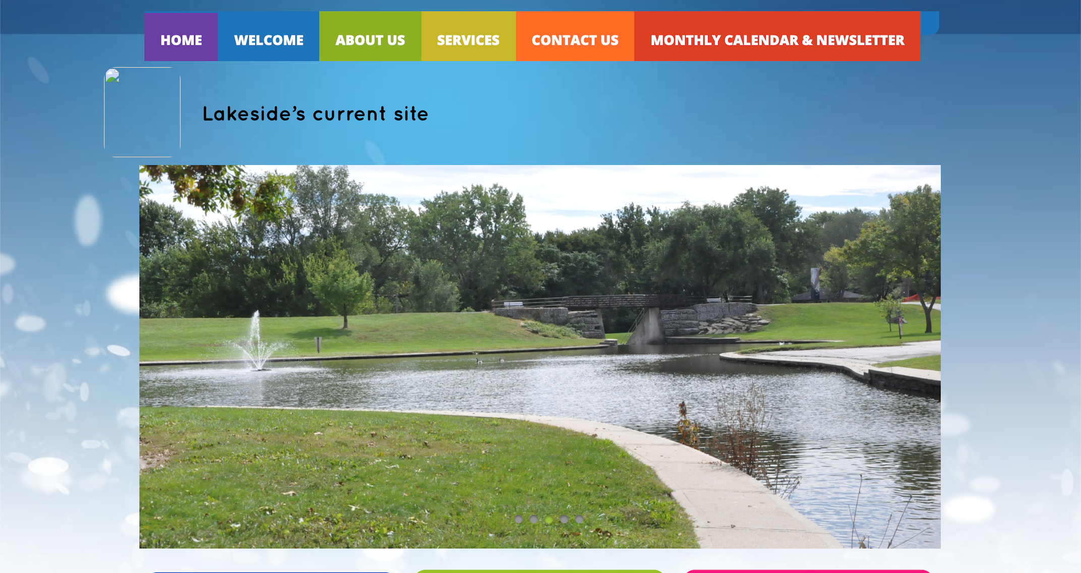 Lakeside's existing homepage