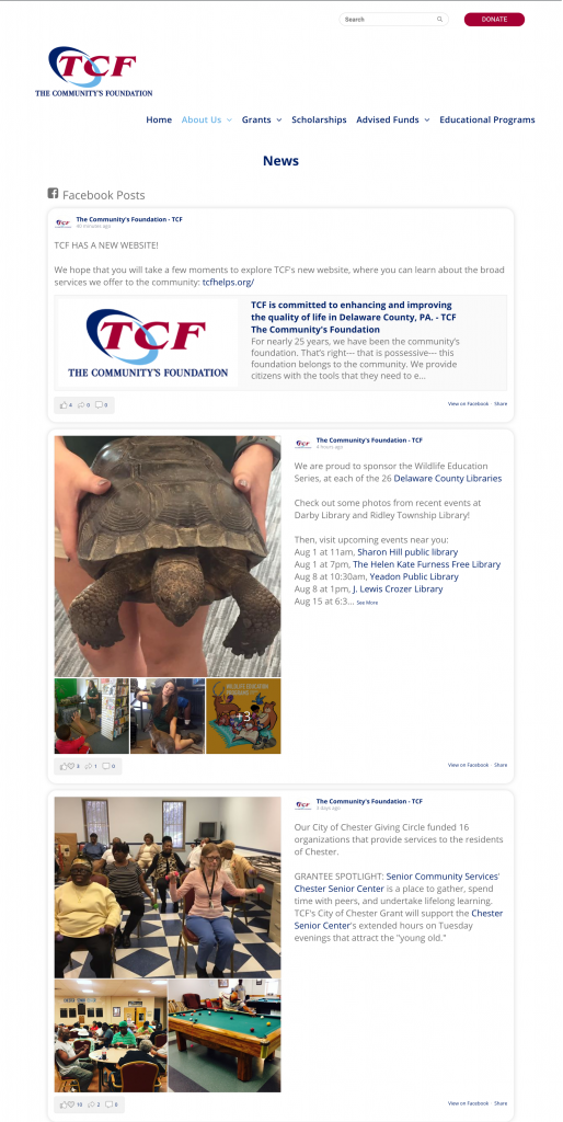 TCF Facebook feed